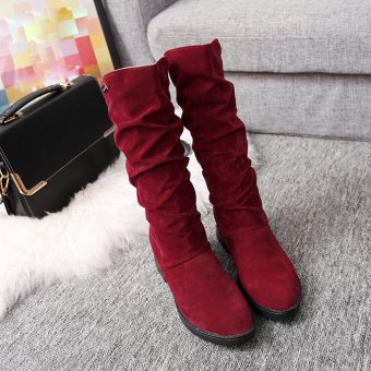 Autumn Winter Boots Women Sweet Boot Stylish Flat Flock Shoes SnowBoots - Intl June 2018 - 3 Autumn Winter Boots Women Sweet Boot Stylish Flat Flock Shoes SnowBoots - intl - 3