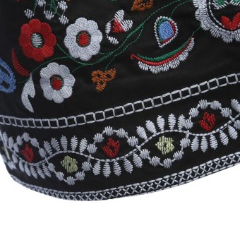 AZULINA Embroidery Skirt Women Cotton Floral High Waist BlackCasual Female Short Spring Summer Vintage Mini Ethnic Boho Skirts -intl June 2018 - 5 AZULINA Embroidery Skirt Women Cotton Floral High Waist BlackCasual Female Short Spring Summer Vintage Mini Ethnic Boho Skirts -intl - 5