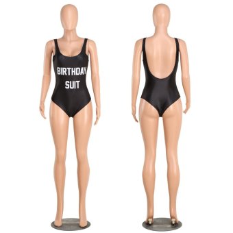 Bathing Suit 2017 Women Stylish Sexy Swims Wear High Cut Legs LowPurple One Piece Bodysuit Beach Swimsuits ( Black) - Intl June 2018 - 4 Bathing Suit 2017 Women Stylish Sexy Swims Wear High Cut Legs LowPurple One Piece Bodysuit Beach Swimsuits ( Black) - intl - 4