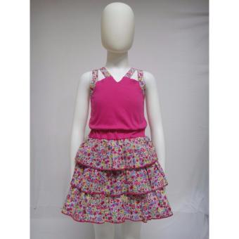 Big Joy 51079 Kids Girl's Comfy Cotton Dress With Floral Skirt Fuchsia Color July 2018 - 2 Big Joy 51079 Kids Girl's Comfy Cotton dress with floral skirt Fuchsia color - 2