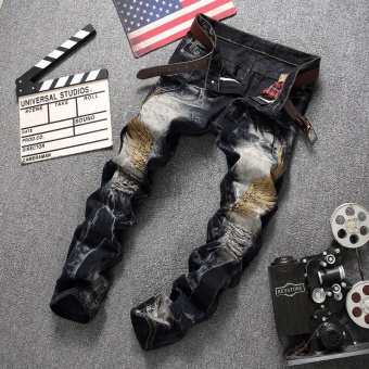 Big Size 29-42 Men Jeans Ripped Slim Fit Hip Hop Denim Trousers Holes Men`s Jeans High Quality Motorcycle Pants Punk Homme Embroidery - Black - Intl June 2018 - 3 Big Size 29-42 Men Jeans Ripped Slim Fit Hip Hop Denim Trousers Holes Men`s Jeans High Quality Motorcycle Pants Punk Homme Embroidery - Black - intl - 3