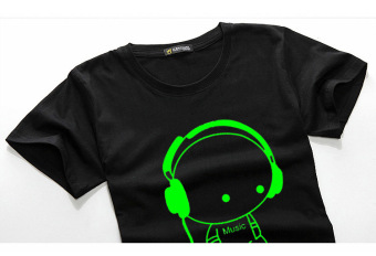 Black Couple Lovers Luminous Short-sleeved T-shirt Printing Headsets (for Women) June 2018 - 4 Black Couple Lovers Luminous Short-sleeved T-shirt Printing Headsets (for Women) - 4