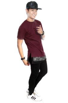 BLKSHP Black Bandana Hem Longline Tee (Maroon) June 2018 - 5 BLKSHP Black Bandana Hem Longline Tee (Maroon) - 5