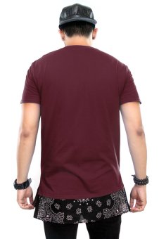 BLKSHP Black Bandana Hem Longline Tee (Maroon) June 2018 - 3 BLKSHP Black Bandana Hem Longline Tee (Maroon) - 3