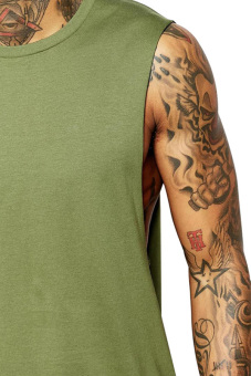 BLKSHP Dropped Armholes Sleeveless T-Shirt (Military Green) June 2018 - 3 BLKSHP Dropped Armholes Sleeveless T-Shirt (Military Green) - 3