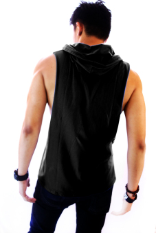 BLKSHP Xtreme Dropped Armholes Sleeveless With Hood And Raw Edgesin Black June 2018 - 3 BLKSHP Xtreme Dropped Armholes Sleeveless with Hood and Raw Edgesin Black - 3