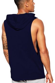 BLKSHP Xtreme Dropped Armholes Sleeveless With Hood And Raw Edgesin Navy Blue June 2018 - 2 BLKSHP Xtreme Dropped Armholes Sleeveless with Hood and Raw Edgesin Navy Blue - 2
