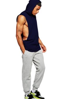BLKSHP Xtreme Dropped Armholes Sleeveless With Hood And Raw Edgesin Navy Blue June 2018 - 4 BLKSHP Xtreme Dropped Armholes Sleeveless with Hood and Raw Edgesin Navy Blue - 4
