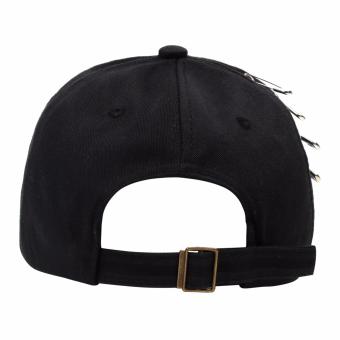 Cap City Korean Style With 5 Pins And 2 Ring Pierce Design Baseball Cap (Black) June 2018 - 4 Cap City Korean Style with 5 Pins and 2 Ring Pierce Design Baseball Cap (Black) - 4