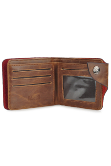 Casual Folding Split Leather Wallet For Men Coffee June 2018 - 4 Casual Folding Split Leather Wallet for Men Coffee - 4