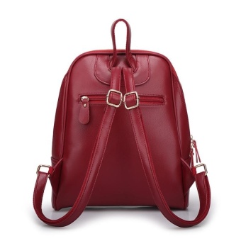 Casual Women PU Leather Backpack School Bag (Red) - Intl May 2018 - 4 Casual Women PU Leather Backpack School Bag (Red) - intl - 4