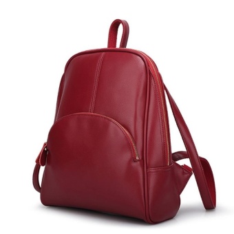 Casual Women PU Leather Backpack School Bag (Red) - Intl May 2018 - 2 Casual Women PU Leather Backpack School Bag (Red) - intl - 2