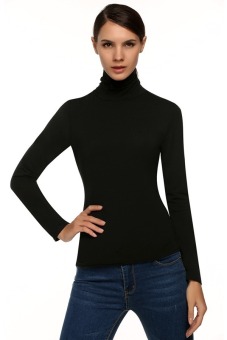 Cyber Stylish Zeagoo Autumn Ladies Women Long Sleeve Turtle NeckSlim Top Blouse ( Black ) June 2018 - 2 Cyber Stylish Zeagoo Autumn Ladies Women Long Sleeve Turtle NeckSlim Top Blouse ( Black ) - 2