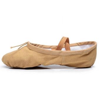 Elastic Canvas Ballet Slippers Yoga Dance Shoes For Kids (Khaki April 2018 - 4 Elastic Canvas Ballet Slippers Yoga Dance Shoes for Kids (Khaki - 4