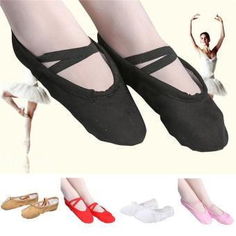 Elastic Canvas Ballet Slippers Yoga Dance Shoes For Kids (Khaki April 2018 - 2 Elastic Canvas Ballet Slippers Yoga Dance Shoes for Kids (Khaki - 2