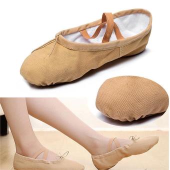 Elastic Canvas Ballet Slippers Yoga Dance Shoes For Kids (Khaki April 2018 - 5 Elastic Canvas Ballet Slippers Yoga Dance Shoes for Kids (Khaki - 5