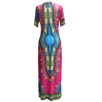 Elegant Thailand National Style Flora Print Casual Dresses Long Traveling Wild Party Dress June 2018 - 2 Elegant Thailand National Style Flora Print Casual Dresses Long Traveling Wild Party Dress - 2