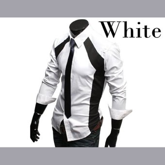 ETOP Mens Luxury Stylish Slim Long Sleeve T-Shirts Black/White(White) (Intl) June 2018 - 4 ETOP Mens Luxury Stylish Slim Long Sleeve T-Shirts Black/White(White) (Intl) - 4