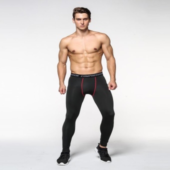 Fashion Men's Jogger Running Long Pants Sports Training Tight Compressed Exercise Leggings (Black) - Intl June 2018 - 2 Fashion Men's Jogger Running Long Pants Sports Training Tight Compressed Exercise Leggings (Black) - intl - 2