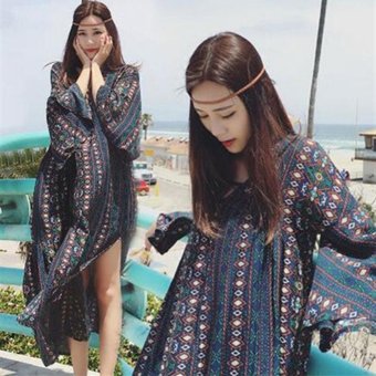 Fashion Women Bohemian Print Midi Dress - Intl June 2018 - 2 Fashion Women Bohemian Print Midi Dress - intl - 2