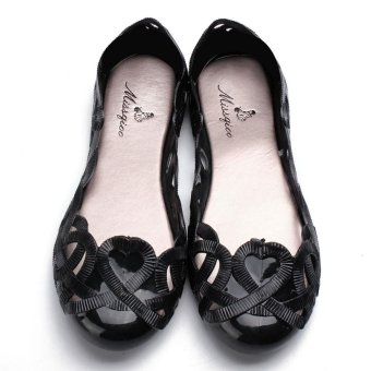 Fashion Women Casual Flats Shoes Crystal Jelly Hollow Slip-on Sandals Flip Flops BLACK - Intl June 2018 - 3 Fashion Women Casual Flats Shoes Crystal Jelly Hollow Slip-on Sandals Flip Flops BLACK - intl - 3