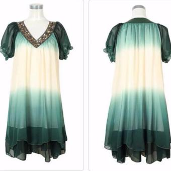 Fashion Women Loose Chiffon Dress Short Sleeve Maternity Dress Soft & Comfortable Pregnant Woman Clothing Dresses Deep Green/Beige - Intl June 2018 - 5 Fashion Women Loose Chiffon Dress Short Sleeve Maternity Dress Soft & Comfortable Pregnant Woman Clothing Dresses Deep Green/Beige - intl - 5