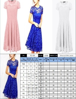 Fashion Women Sexy Floral Lace Short Sleeve Cocktail Evening PartyCasual Short Mini Dress Summer Bule Color June 2018 - 5 Fashion Women Sexy Floral Lace Short Sleeve Cocktail Evening PartyCasual Short Mini Dress Summer Bule Color - 5