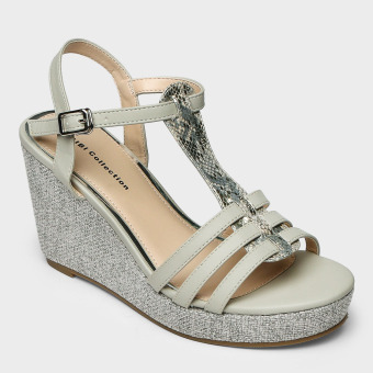 Gibi Ladies WSF- Argen Wedge Sandals (Light Grey) | Lazada PH