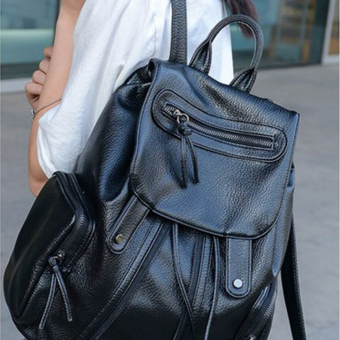 GOOD Leisure Women Travelling Pu Leather Backpack Rucksack School Bags Black June 2018 - 2 GOOD Leisure Women Travelling Pu Leather Backpack Rucksack School Bags Black - 2
