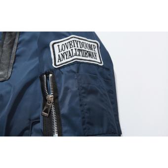 Grandwish Kids Patches Design Jackets Bomber Coat Slim 6T-16T (Darkblue) - Intl June 2018 - 5 Grandwish Kids Patches Design Jackets Bomber coat Slim 6T-16T (Darkblue) - intl - 5