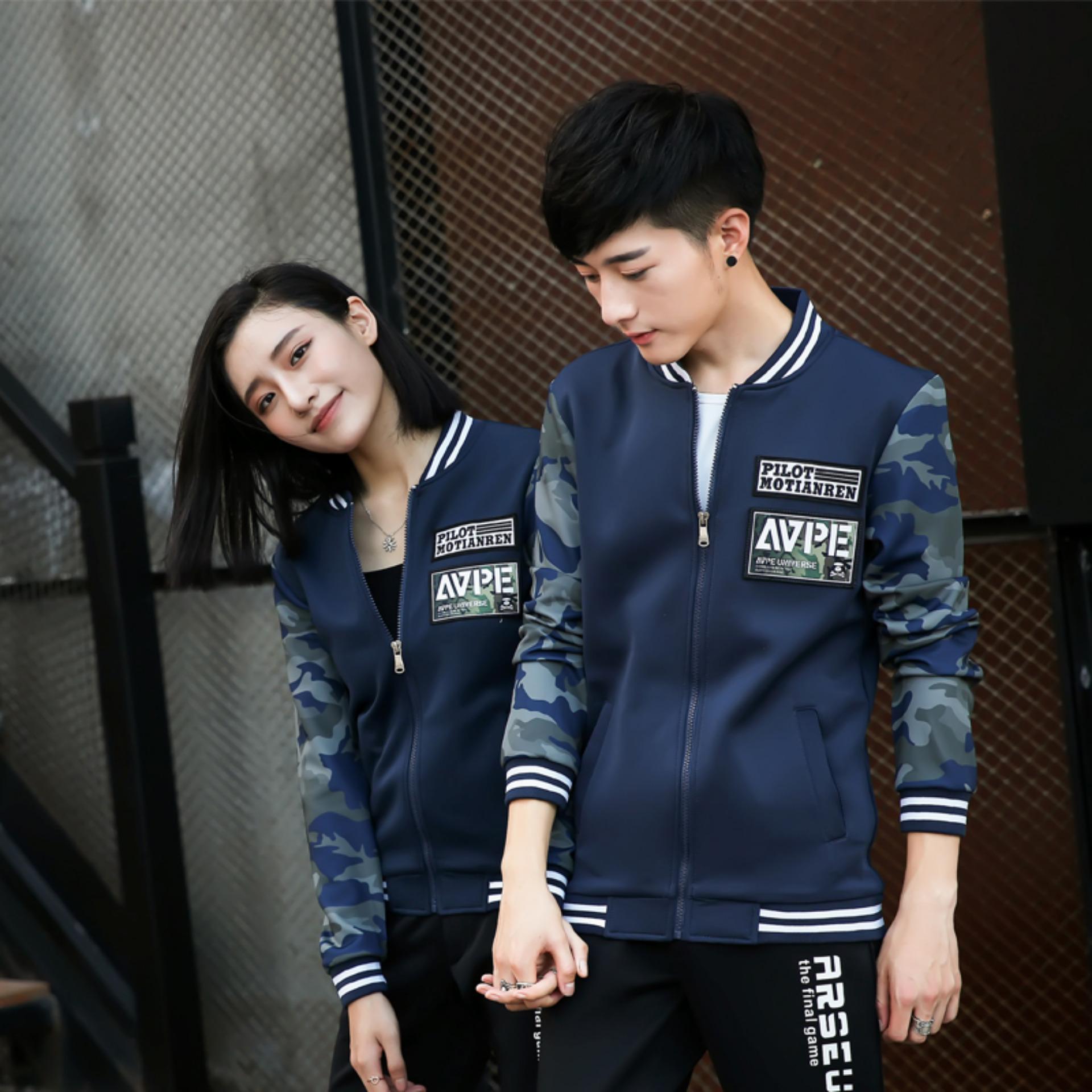 ... Grandwish Men Camouflage printing Coat Couples Bomber jacket slimM-4XL (Dark blue) ...