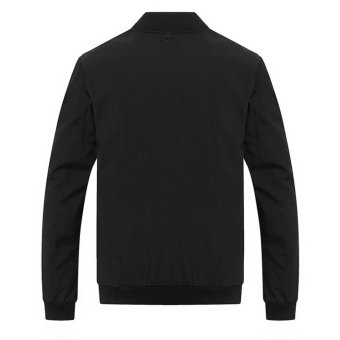 Grandwish Men Solid Bomber Jackets Striped Lined Casual Coat Slim M-4XL (Black) - Intl June 2018 - 4 Grandwish Men Solid Bomber Jackets Striped lined Casual Coat Slim M-4XL (Black) - intl - 4