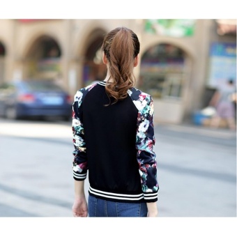 Grandwish Women Floral Print Jackets Baseball Uniform Coat Plus Size S-3XL (Black Flower) - Intl June 2018 - 5 Grandwish Women Floral Print Jackets Baseball uniform Coat Plus Size S-3XL (Black flower) - intl - 5