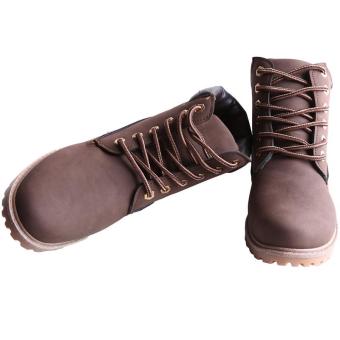 Hang-Qiao Fashion Women Ankle Martin Boots Military Combat Shoes Brown June 2018 - 5 Hang-Qiao Fashion Women Ankle Martin Boots Military Combat Shoes Brown - 5