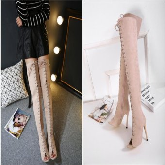 Hang-Qiao High Bangdage ROM Boots Sexy High-Heeled Shoes (Apricot) - Intl June 2018 - 5 Hang-Qiao High Bangdage ROM Boots Sexy High-Heeled Shoes (Apricot) - intl - 5