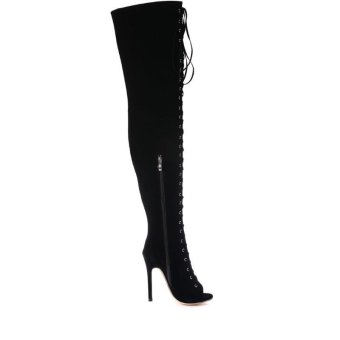 Hang-Qiao High Bangdage ROM Boots Sexy High-Heeled Shoes (Black) - Intl June 2018 - 5 Hang-Qiao High Bangdage ROM Boots Sexy High-Heeled Shoes (Black) - intl - 5
