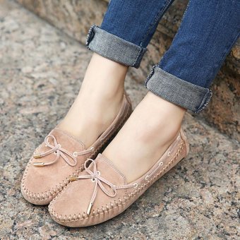 Hang-Qiao Women Comfortable Soft Loafers Bowknot Flat Shoes (Apricot) - Intl June 2018 - 3 Hang-Qiao Women Comfortable Soft Loafers Bowknot Flat Shoes (Apricot) - intl - 3