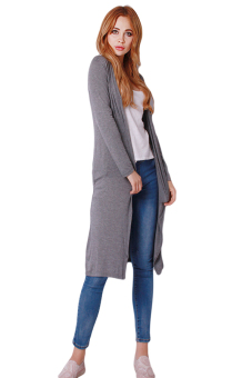 Hanyu Casual Long Knitting Cardigans Knitwear For Women Dark Grey - Intl June 2018 - 5 Hanyu Casual Long Knitting Cardigans Knitwear For Women Dark Grey - intl - 5