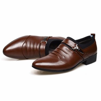 HengSong Men's Formal Business Leather Shoes Casual Formal Shoes (Brown) - Intl April 2018 - 5 HengSong Men's Formal Business Leather Shoes Casual Formal Shoes (Brown) - intl - 5