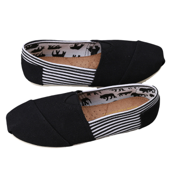 HengSong Tom Thomas Canvas Shoes Stripe Flat Casual Shoes Couple Lover Shoes Black - Intl June 2018 - 4 HengSong Tom Thomas Canvas Shoes Stripe Flat Casual Shoes Couple Lover Shoes Black - Intl - 4