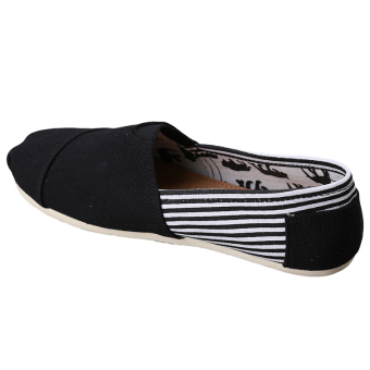 HengSong Tom Thomas Canvas Shoes Stripe Flat Casual Shoes Couple Lover Shoes Black - Intl June 2018 - 5 HengSong Tom Thomas Canvas Shoes Stripe Flat Casual Shoes Couple Lover Shoes Black - Intl - 5