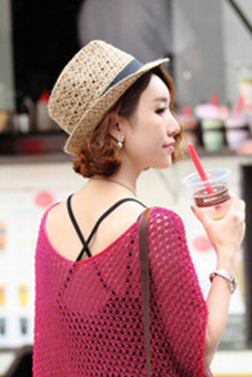 Hequ Korean Version Of The Small Pepper Hollow Straw Hat Linen Summer Men And Women Jazz Hat Shading Sun Hat Beach Fashion - Intl June 2018 - 3 Hequ Korean Version of The Small Pepper Hollow Straw Hat Linen Summer Men and Women Jazz Hat Shading Sun Hat Beach Fashion - intl - 3