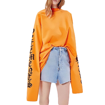 Hequ New Fashion Kanye West Big Bang T-shirt Hip Hop Style LooseSleeve Oversized Women Men T-shirt Orange - Intl June 2018 - 2 Hequ New Fashion Kanye West Big Bang T-shirt Hip Hop Style LooseSleeve Oversized Women Men T-shirt Orange - intl - 2