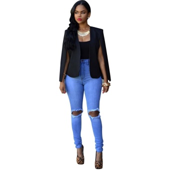 High Quality Store New Fashion Women's Slim Lapel Cape SleevelessCasual Business Blazer Suit Jacket Coat Outwear Int:S-Black April 2018 - 2 High Quality Store New Fashion Women's Slim Lapel Cape SleevelessCasual Business Blazer Suit Jacket Coat Outwear Int:S-Black - 2