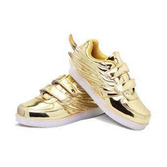 Hk Bubugao 1133 Fashion LED Lightning Unisex Sneaker Shoes (Gold Eagle) June 2018 - 2 Hk Bubugao 1133 Fashion LED Lightning Unisex Sneaker Shoes (Gold Eagle) - 2