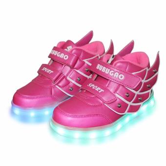 Hk Bubugao 55151A Deluxe Fashion Sports Dancing LED Lightning Girl's Sneakers Shoes (Fuchsia Pink) June 2018 - 2 Hk Bubugao 55151A Deluxe Fashion Sports Dancing LED Lightning Girl's Sneakers Shoes (Fuchsia Pink) - 2