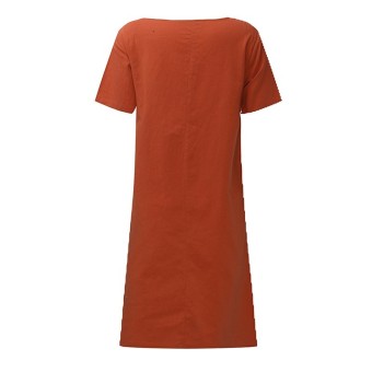 Hot Sale ZANZEA Women Dress 2 Colors Summer Sexy Ladies Short Sleeve Vintage Splice Casual Loose Dresses Vestidos Plus Size(Orange Red) - Intl June 2018 - 4 Hot Sale ZANZEA Women Dress 2 Colors Summer Sexy Ladies Short Sleeve Vintage Splice Casual Loose Dresses Vestidos Plus Size(Orange Red) - intl - 4