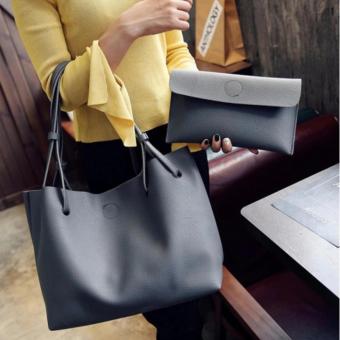 J&C Fashion 2 In 1 PU Leather Shoulder Bag Set (Dark Grey) June 2018 - 2 J&C Fashion 2 in 1 PU Leather Shoulder Bag Set (Dark Grey) - 2