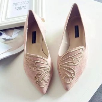 JOY Butterflies Embroidered Pointed Flat Shoes(pink) June 2018 - 4 JOY Butterflies embroidered pointed flat shoes(pink) - 4