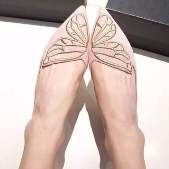 JOY Butterflies Embroidered Pointed Flat Shoes(pink) June 2018 - 5 JOY Butterflies embroidered pointed flat shoes(pink) - 5